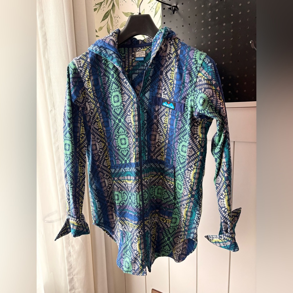 Kavu Blue and Green Geometric Jacket